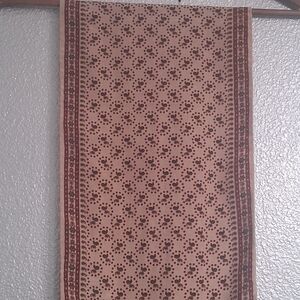 Tan & Dark Red 100% Pure Silk Scarf    66"×10"